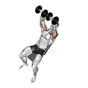 哑铃斜板卧推标准动作动图演示
